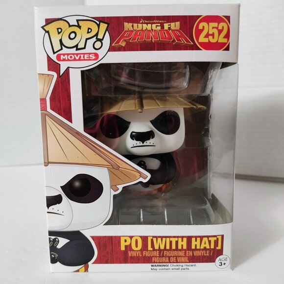 Pop! Movies - Kung Fu Panda - Po with Hat #252 - Picture 1 of 6